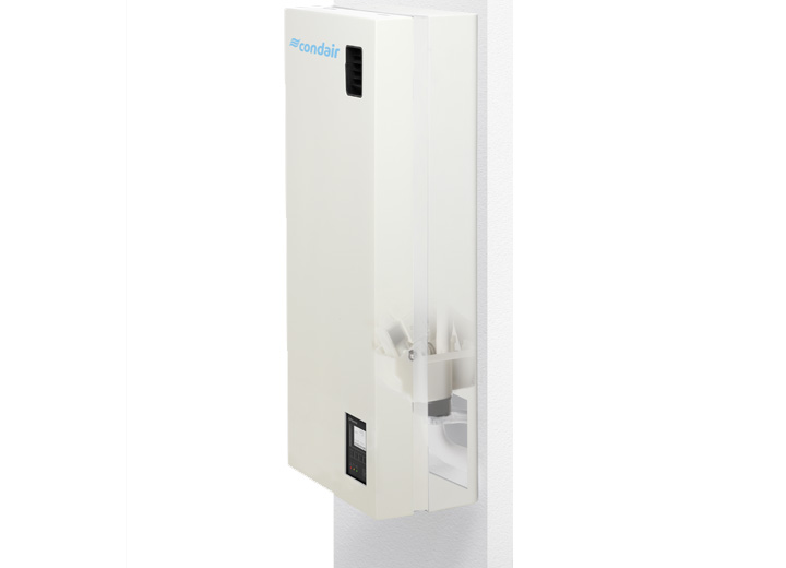 Wall-mounted humidifier with concealed connections